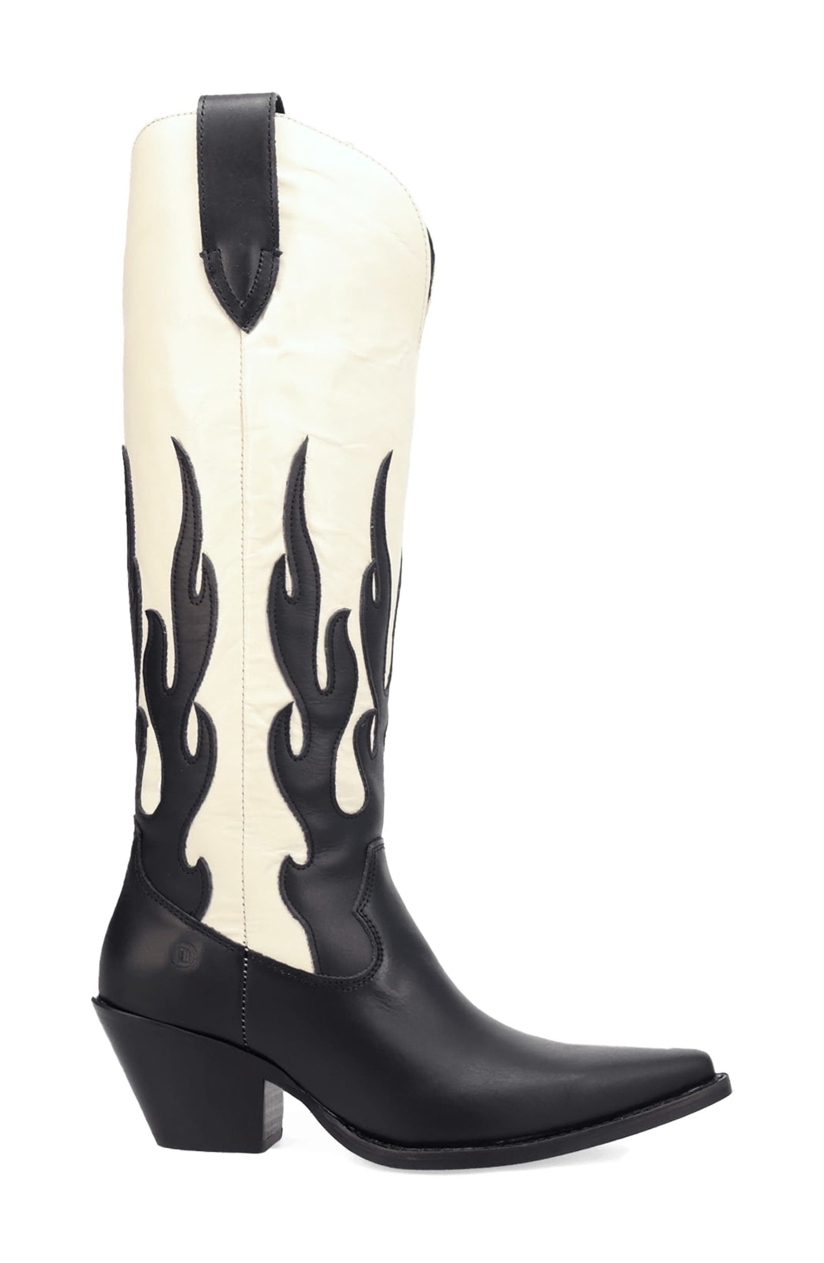 Dingo Burnin' Love Knee High Western Boot, Alternate, color, Black