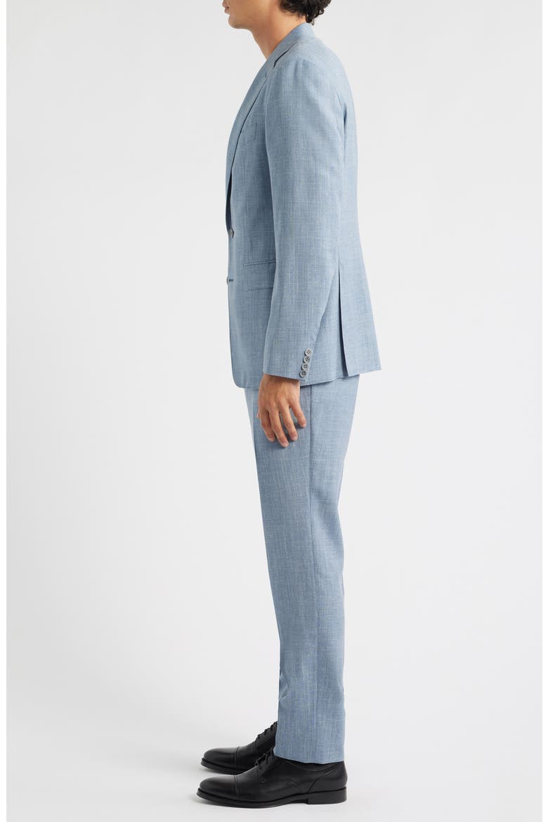 Capri Trim Fit Light Blue Wool Blend Mélange Suit, Alternate, color, LIGHT BLUE