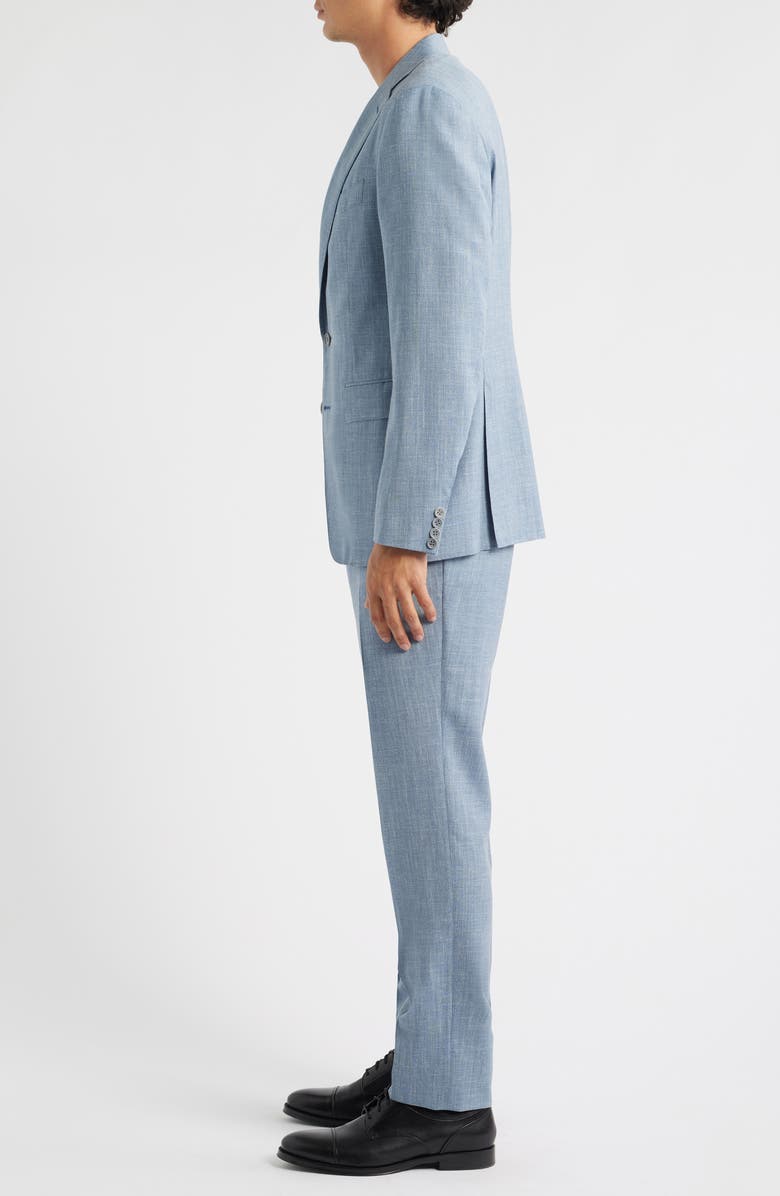 Canali Capri Trim Fit Light Blue Wool Blend Mélange Suit, Alternate, color, Light Blue