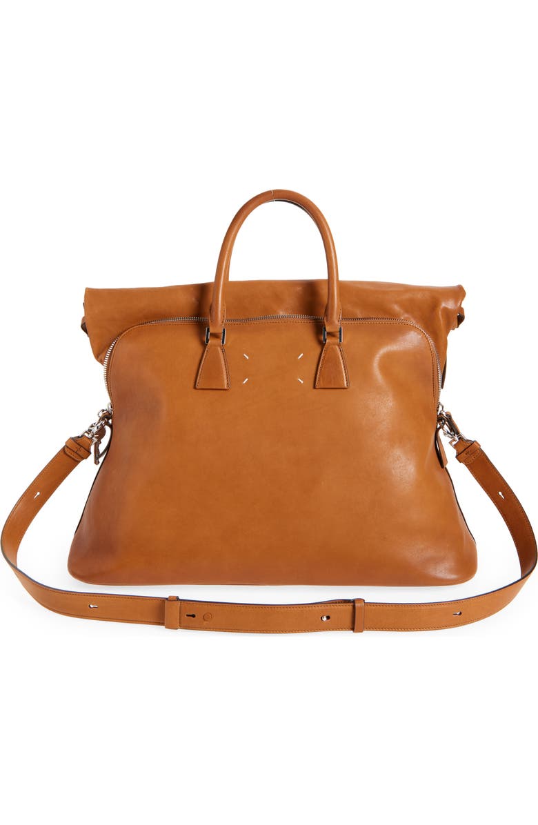 Maison Margiela XL 5AC Loved To Death Leather Tote, Alternate, color, Cognac