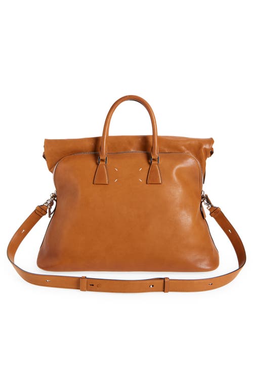 Maison Margiela Xl 5ac Loved To Death Leather Tote In Brown