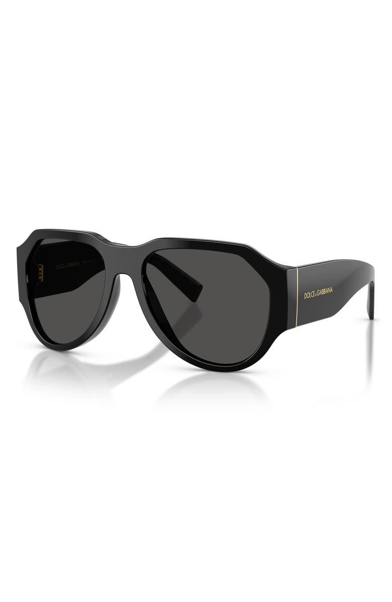 Dolce&Gabbana 58mm Pilot Sunglasses, Alternate, color, Black / Dark Grey