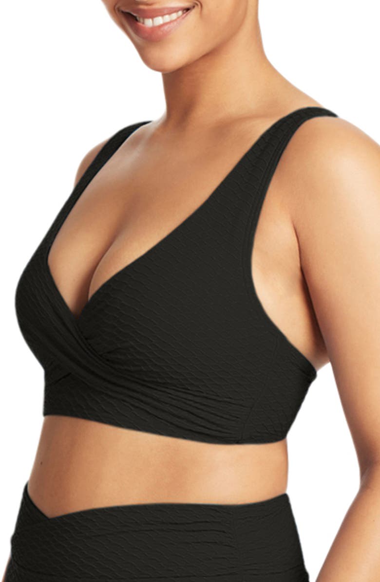 Sea Level Cross Front Multifit Bikini Top, Alternate, color, 