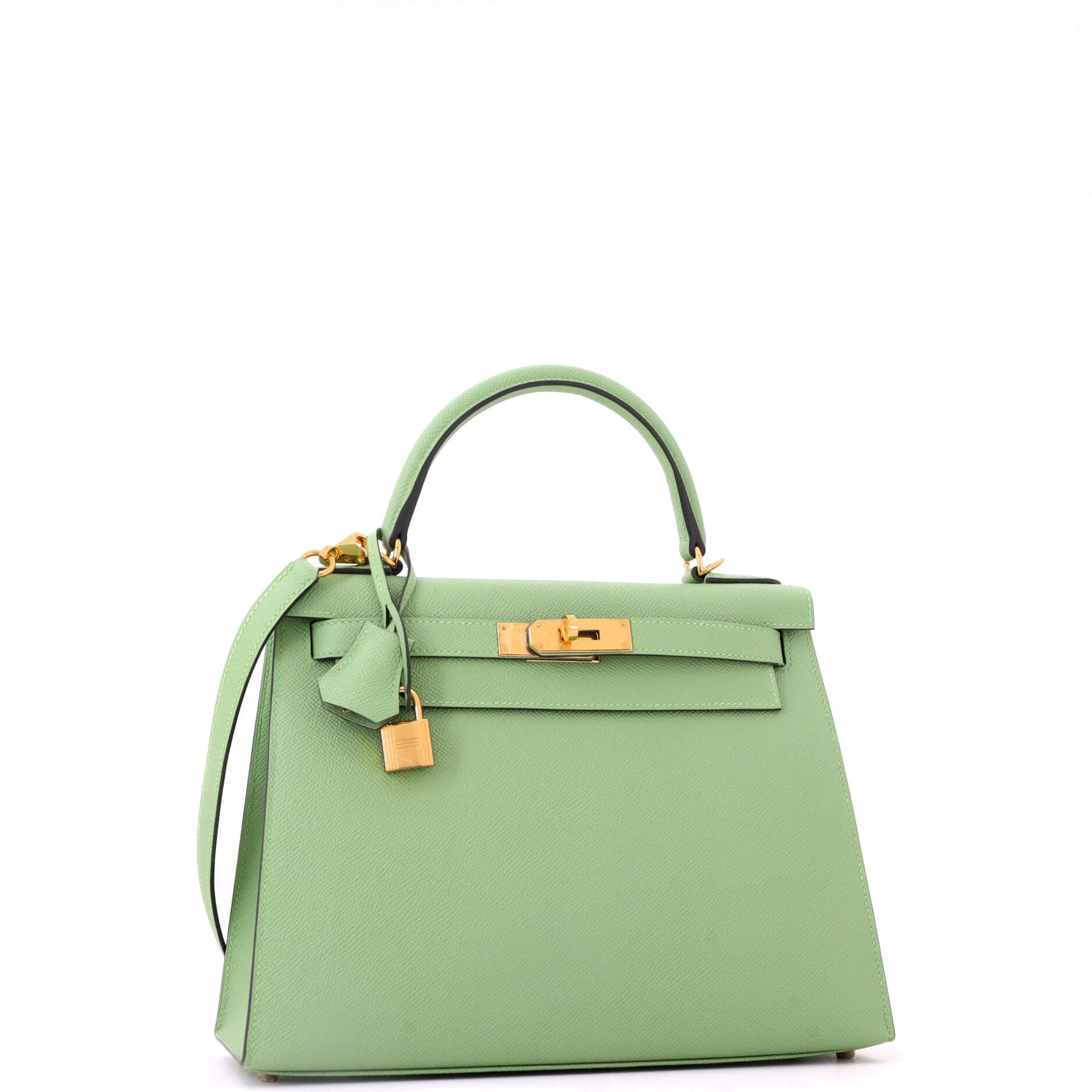 Pre-Owned Hermes Kelly Handbag Green Epsom with Gold Hardware 28, Alternate, color, Vert Criquet