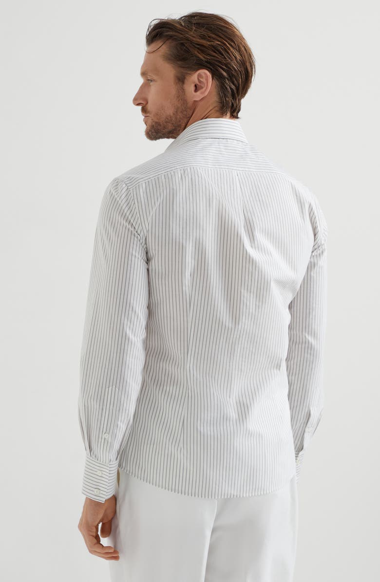 Brunello Cucinelli Striped poplin shirt, Alternate, color, 