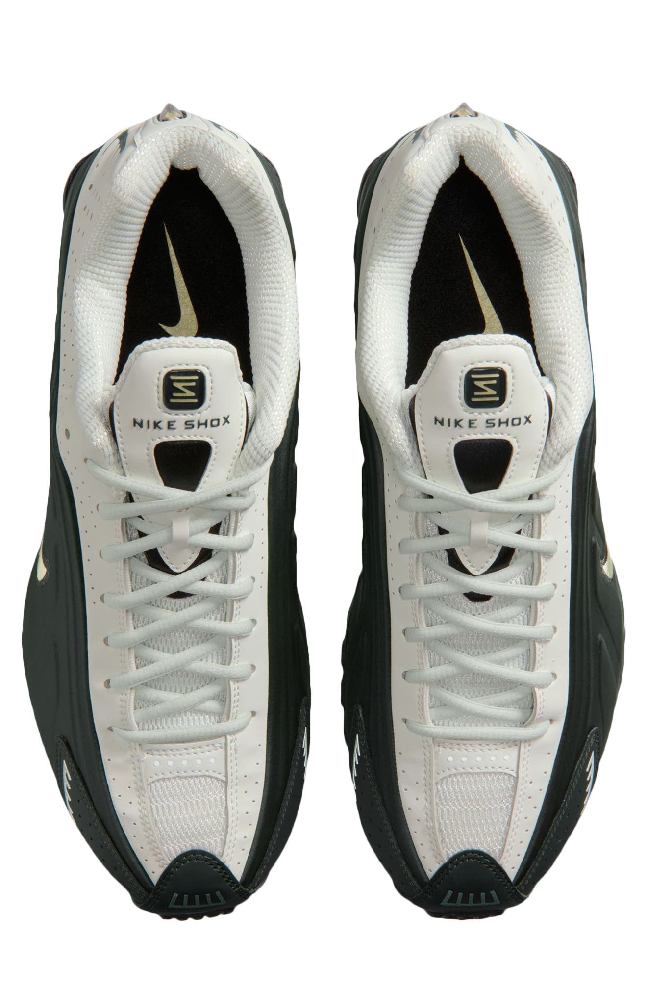 Nike Shox R4 Sneaker, Alternate, color, Black/ Ivory/ Olive