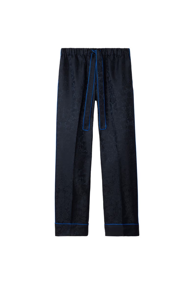Sunflower Silk Pyjama Trousers, Alternate, color, Silhouette black