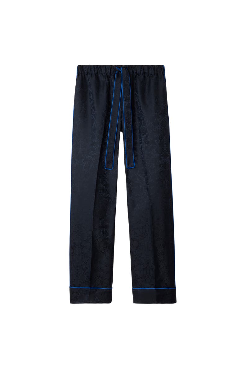 Burberry Sunflower Silk Pyjama Trousers, Alternate, color, Silhouette Black
