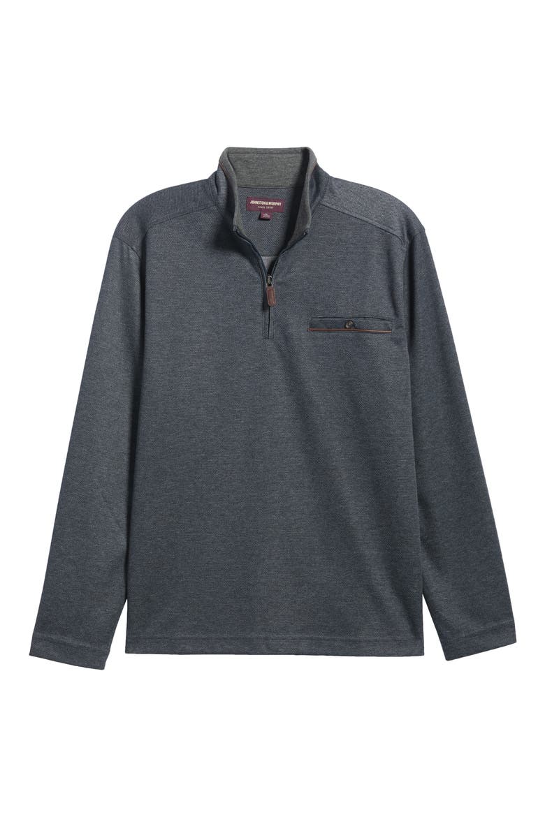 Merritt Piqué Quarter Zip Pullover, Main, color, NAVY