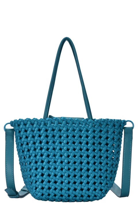 Open Weave Tote Bag with Zip Pouch