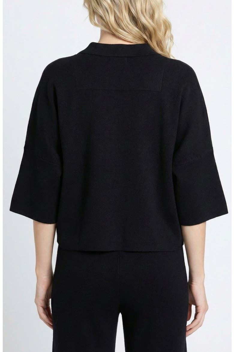 Pocket Polo Sweater, Alternate, color, BLACK