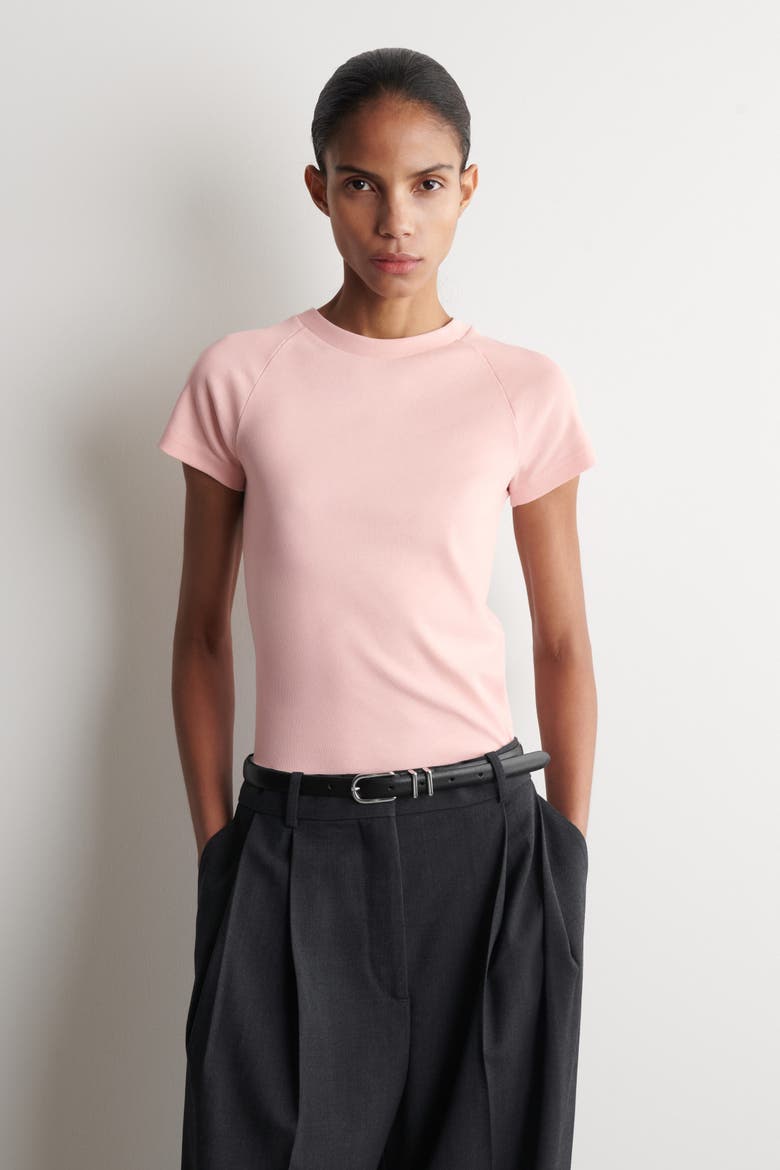 Slim Cotton T-Shirt, Main, color, PINK