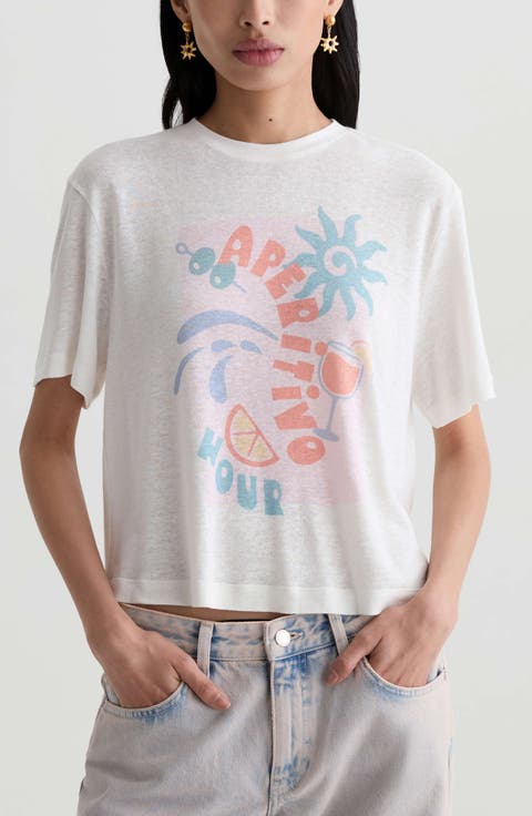 Charli Boxy Linen Blend T-Shirt