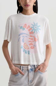 AG Charli Boxy Linen Blend T-Shirt