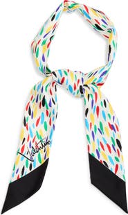 Valentino Garavani Little Stars Print Silk Skinny Scarf