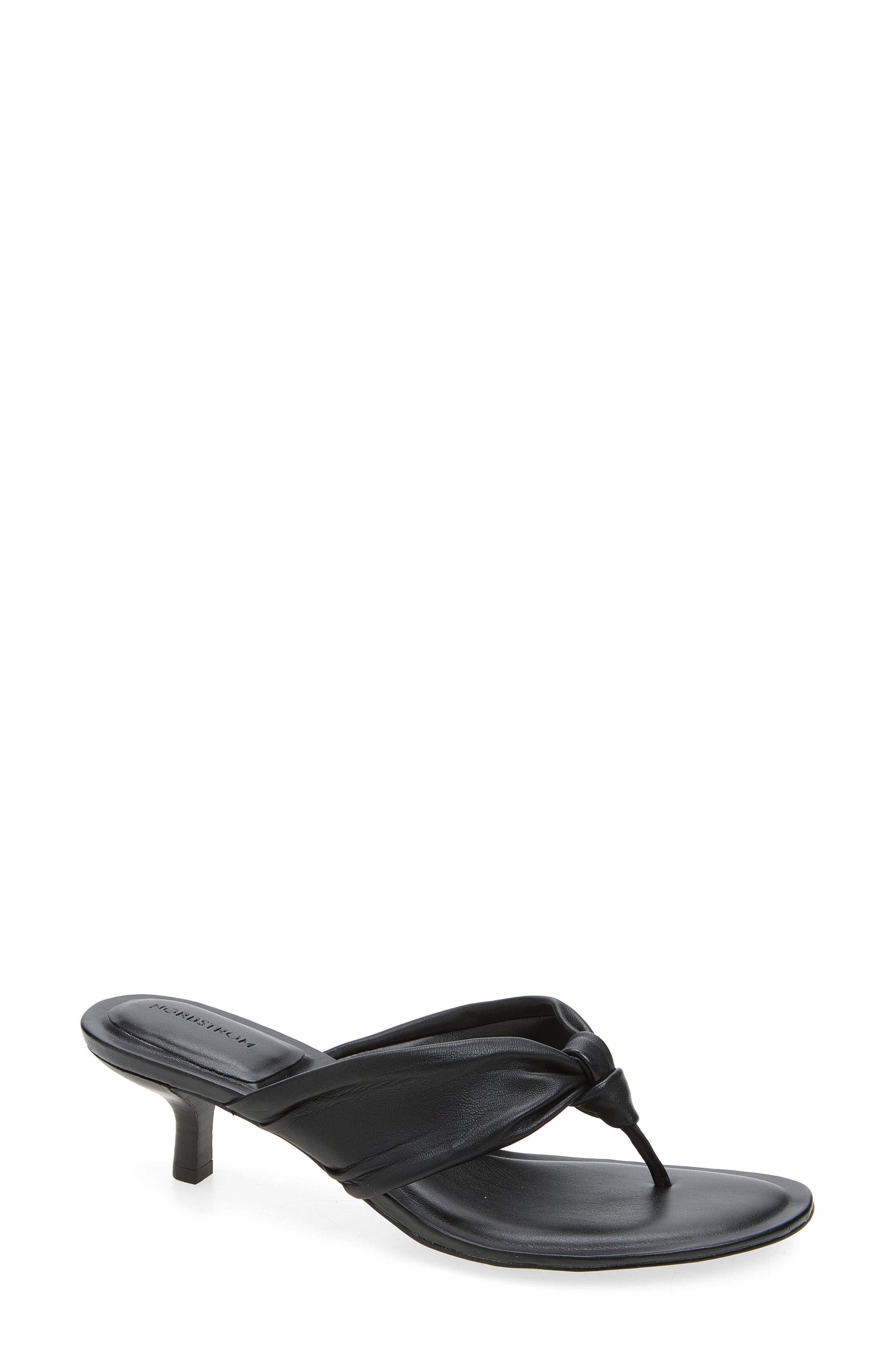 Nordstrom Selene Kitten Heel Flip Flop, Main, color, Black