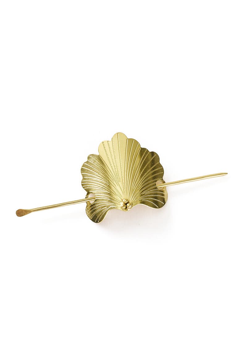 Sayuri Ginkgo Leaf Hair Pin, Main, color, Metallic Gold