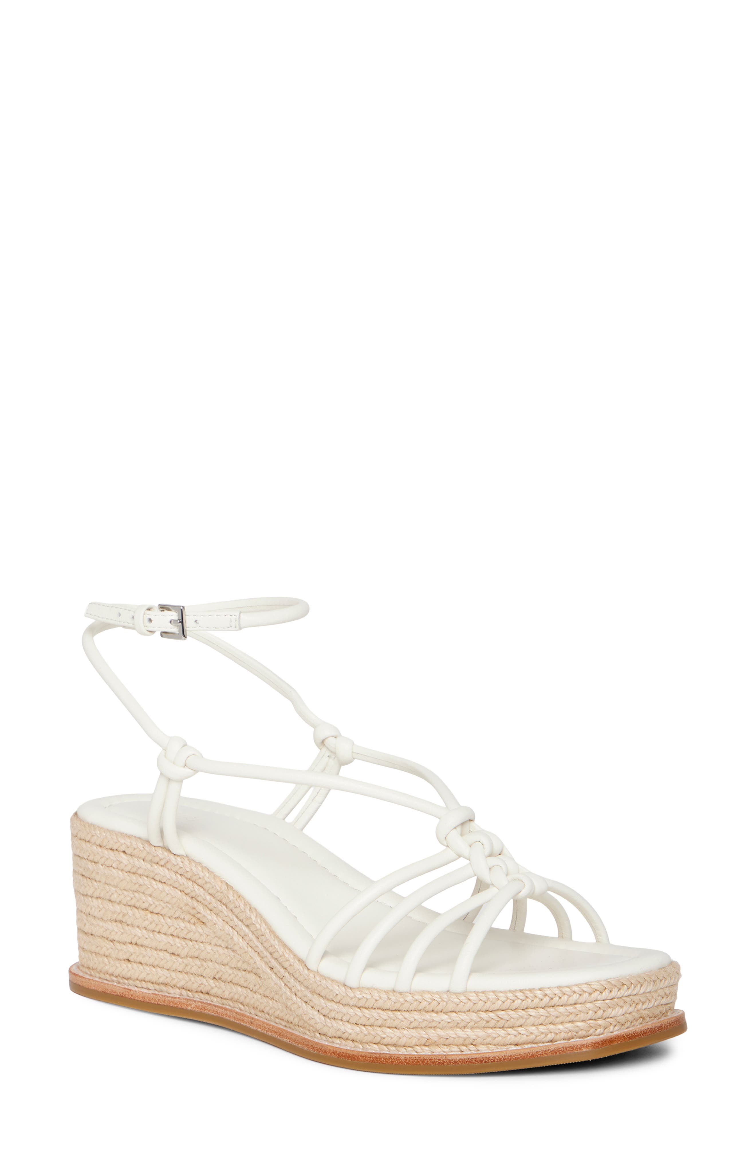PAIGE Julian Espadrille Ankle Strap Platform Wedge Sandal, Main, color, Cream