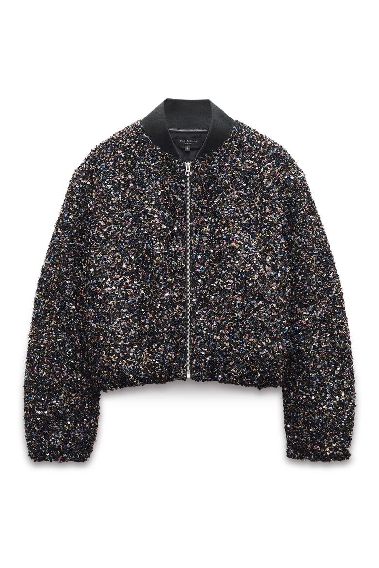 Samira Bomber Jacket, Alternate, color, BLACK MULTI