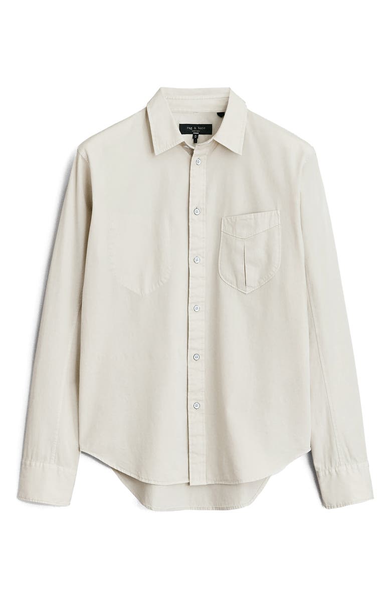 rag & bone Arrow Garment Dyed Cotton Blend Button-Up Shirt, Alternate, color, 