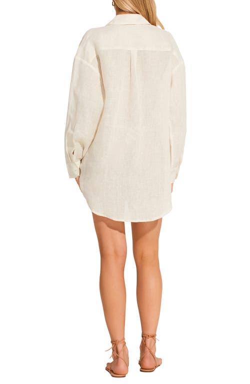 Vitamin A ® Playa Oversize Linen Cover-up Shirt In Oat