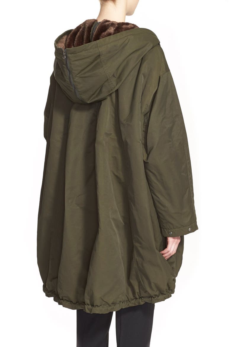 'Amory' A-Line Hooded Parka, Alternate, color, DARK GREEN