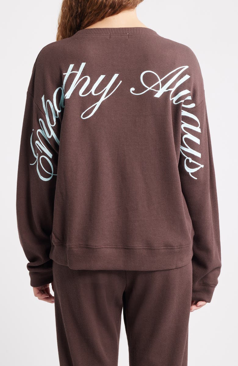 THE MAYFAIR GROUP Empathy Always Waffle Stitch Top, Alternate, color, Brown