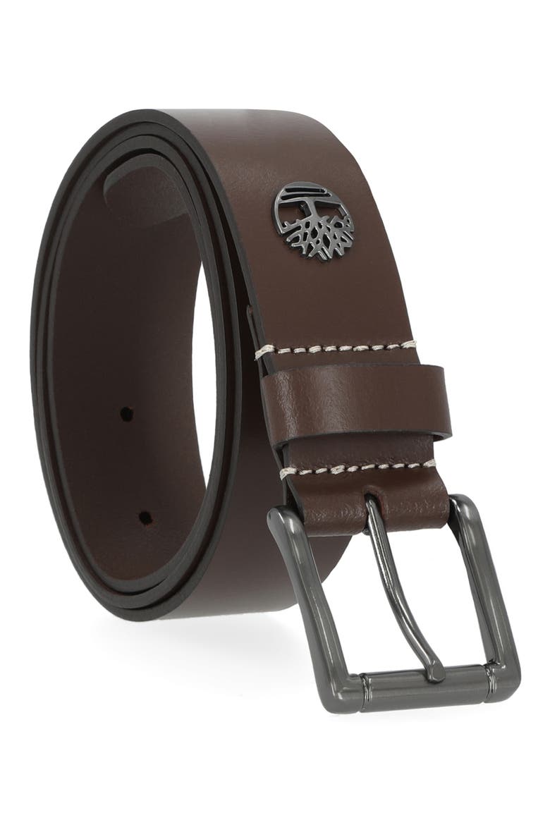 Leather Belt, Alternate, color, BROWN