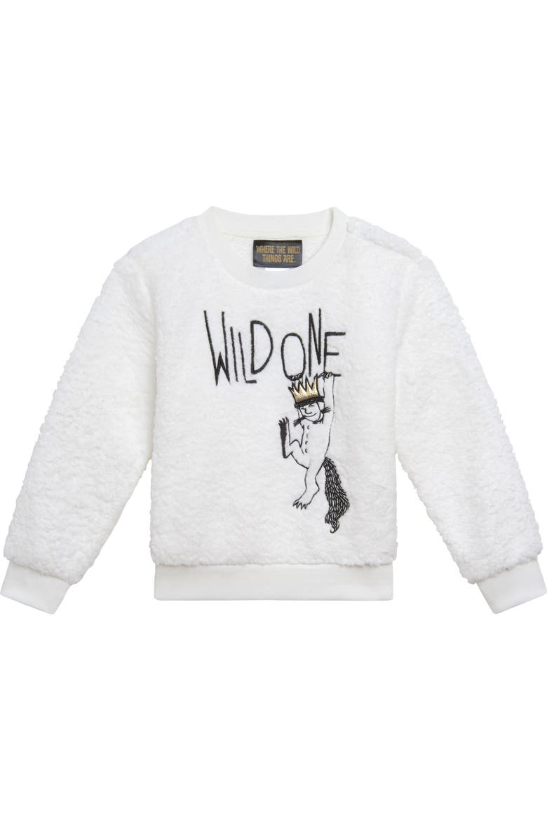Where the Wild Things Are Max Sweatshirt and Crown Set, Alternate, color, Max White