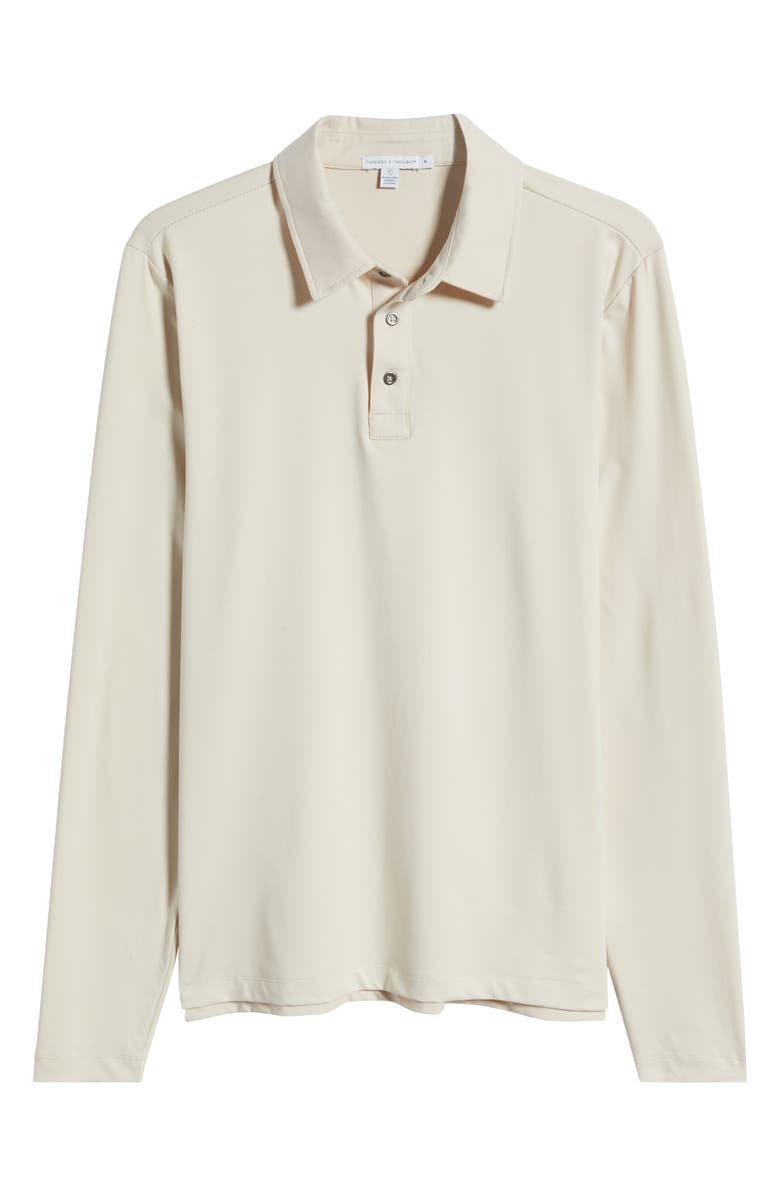 Threads 4 Thought Luxe Jersey Long Sleeve Polo, Alternate, color, Tapioca