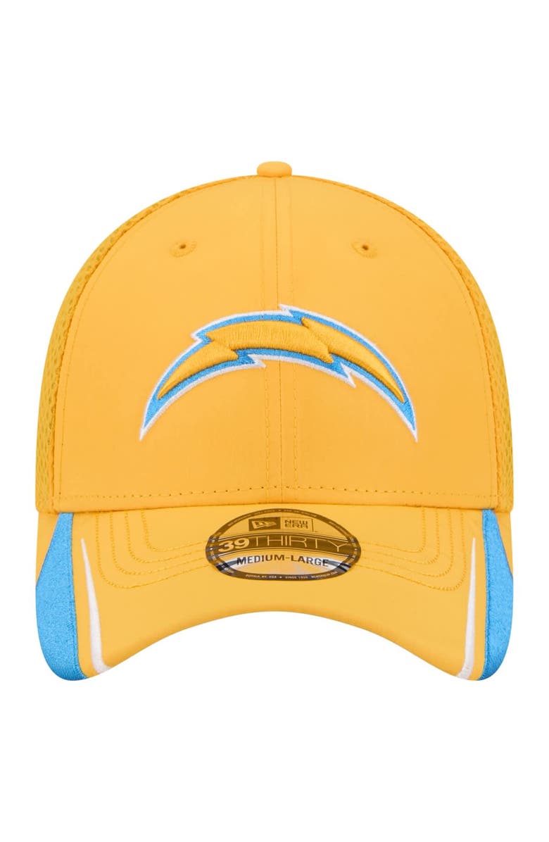New Era Men's New Era  Gold Los Angeles Chargers Linear 39THIRTY Flex Hat, Alternate, color, 