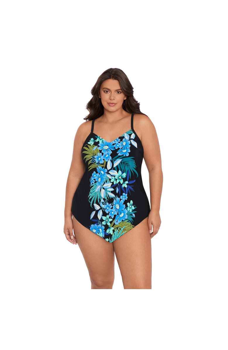 Trimshaper Hank Handkerchief Tankini Swimsuit Top, Main, color, Fern Delight