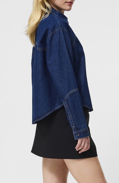 French Connection Archie Crop Denim Shirt In Blue