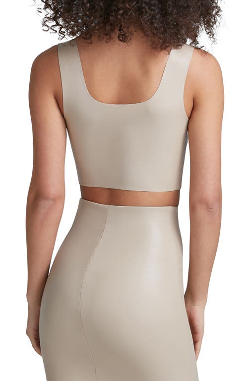 Commando Cropped Faux Stretch-leather Top In Cocoa