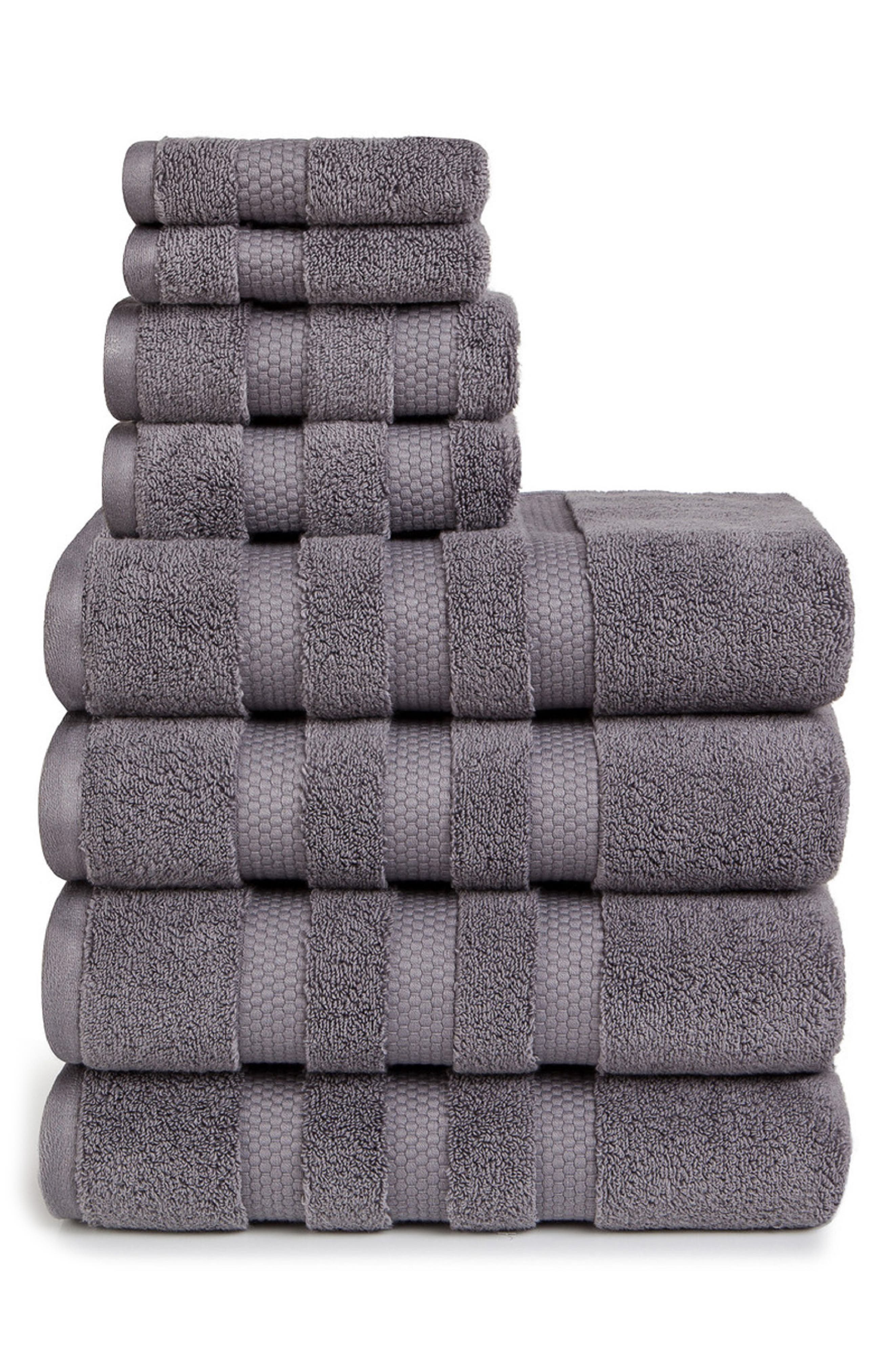 BEDHOG 8-Piece Zero Twist Cotton Towel Set