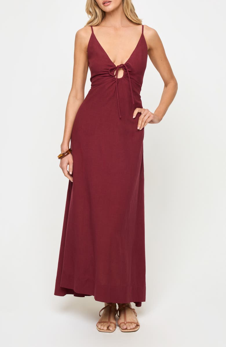 LSPACE Mabel Cover-Up Maxi Dress, Main, color, Sangria