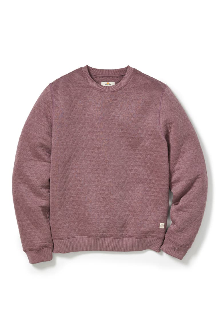 Corbet Quilted Crewneck Sweatshirt, Alternate, color, PLUM STEEL