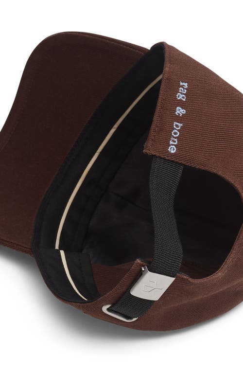Rag & Bone Harlow Embroidered Cotton Twill Baseball Cap In Brown