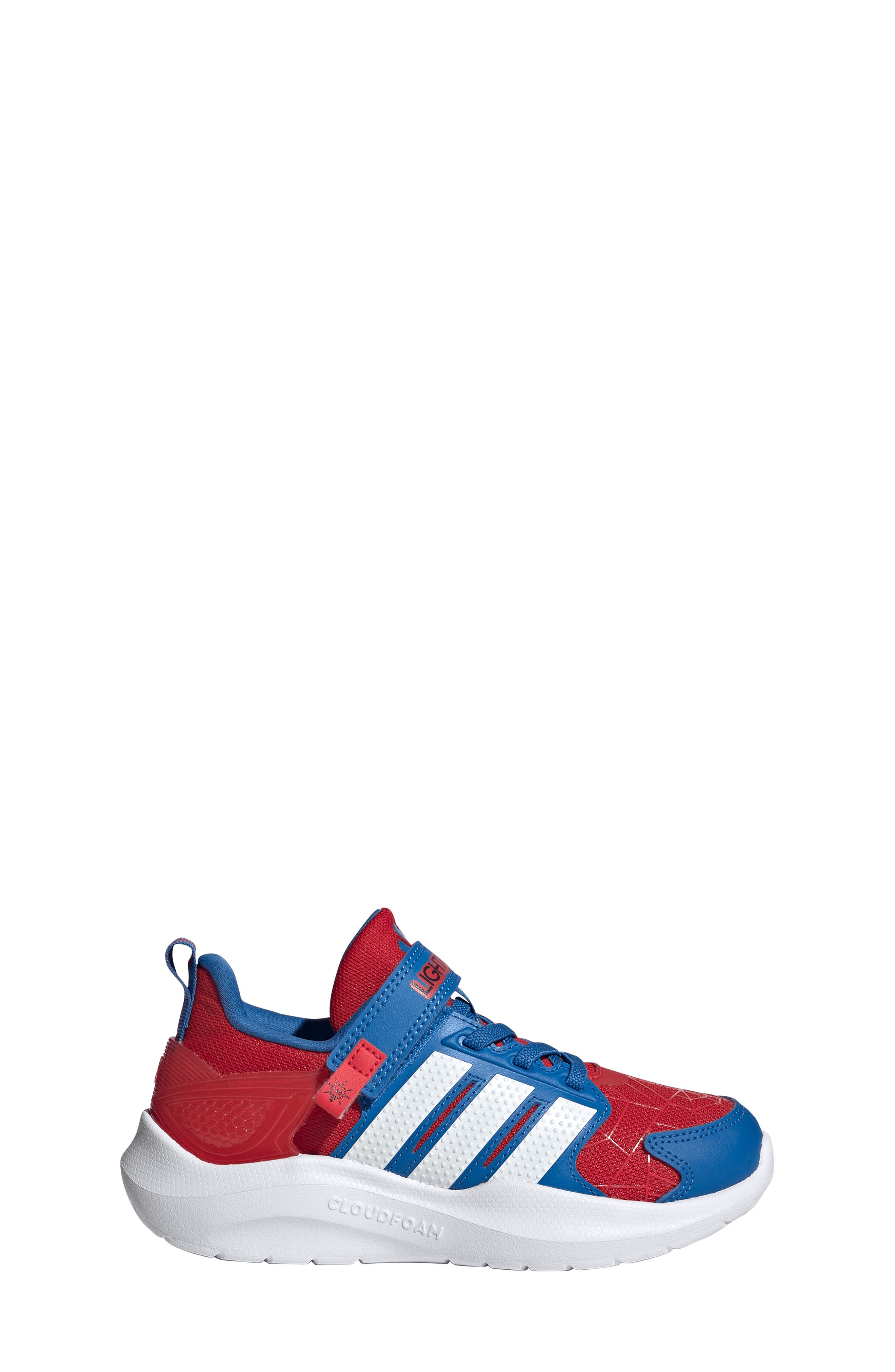 adidas x Marvel<sup>®</sup> Kids' Lightorama Spider-Man Light-Up Sneaker, Alternate, color, Scarlet/ White/ Bright Royal