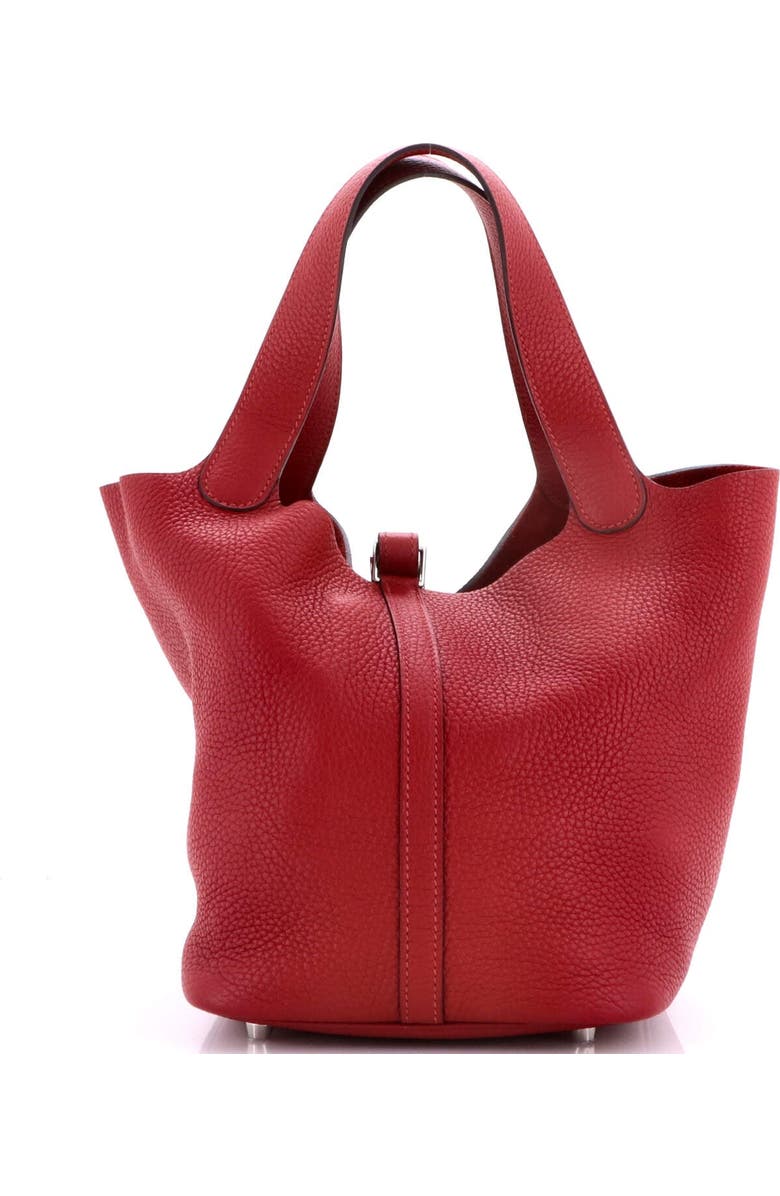 Pre-Owned Hermes Picotin Lock Bag Clemence MM, Alternate, color, Rouge Grenat