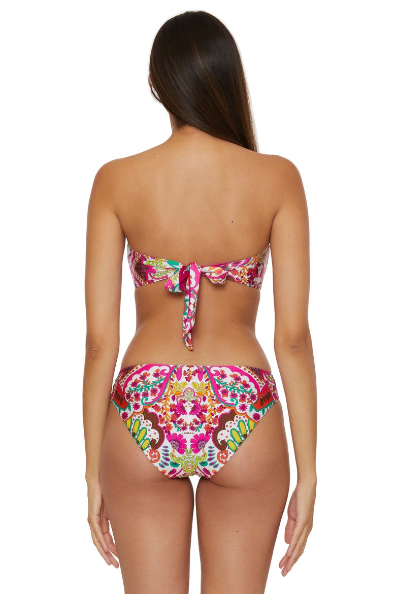 Hawaiian Bandeau Bikini Top, Alternate, color, PINK MULTI