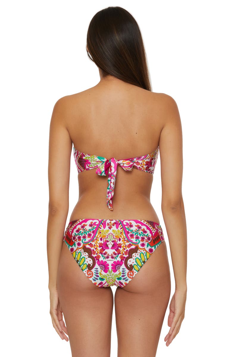 Trina Turk Hawaiian Bandeau Bikini Top, Alternate, color, Pink Multi