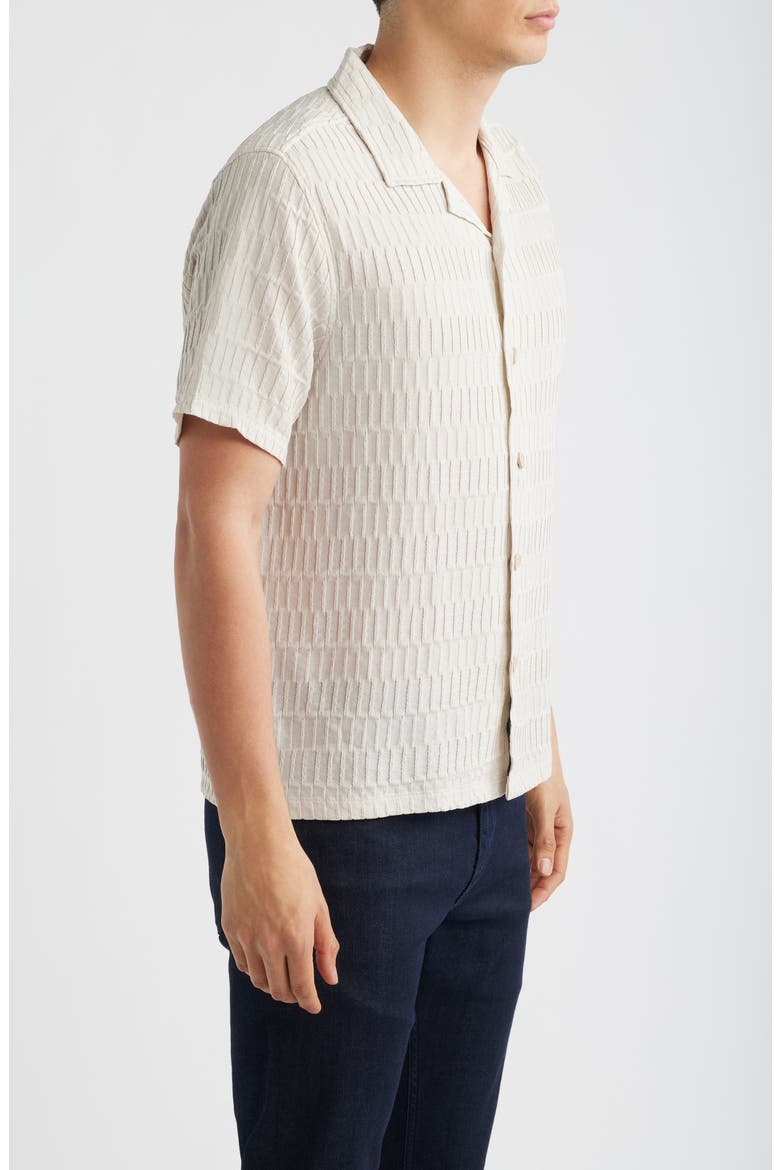Vaerik Textured Camp Shirt, Alternate, color, CREAM