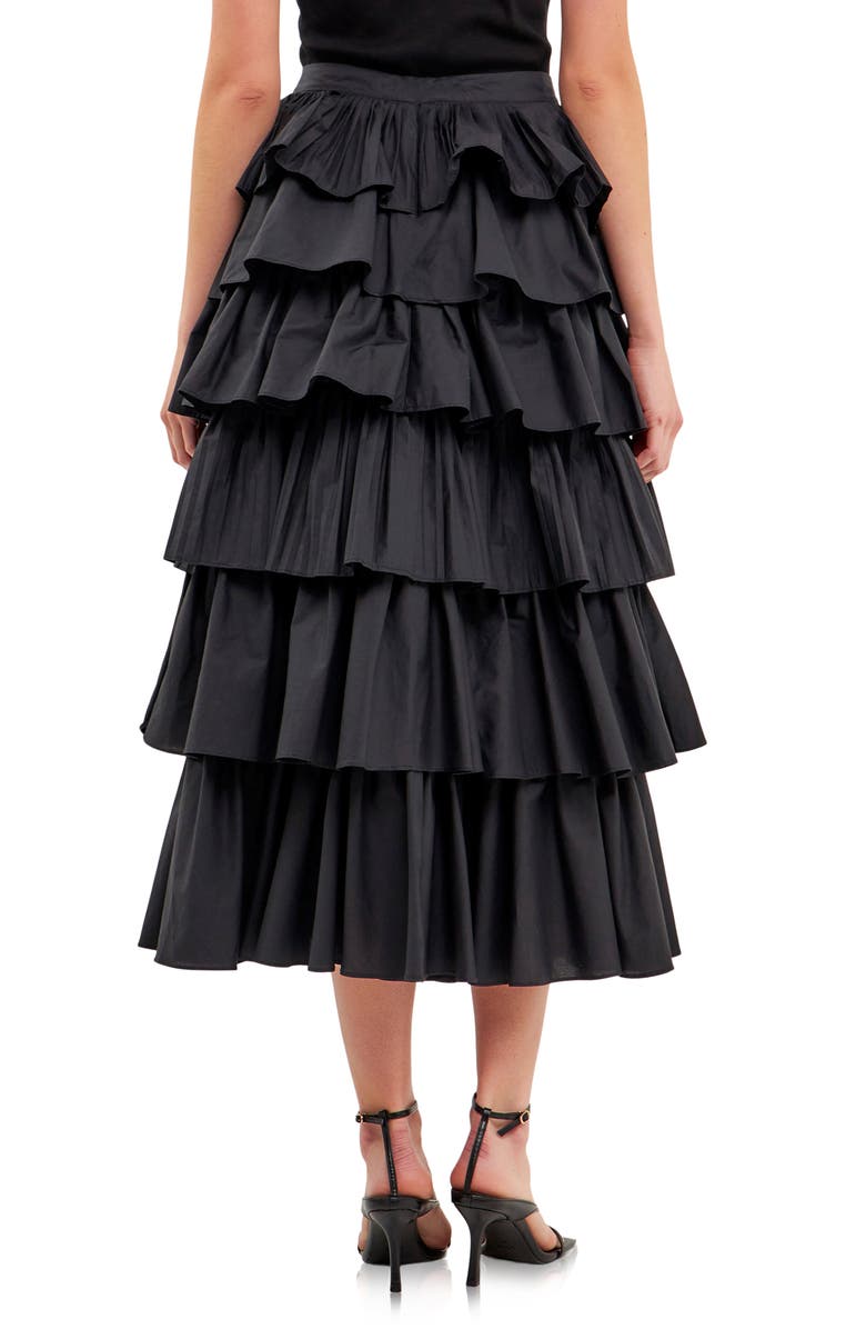 English Factory Pleated Tiered Maxi Skirt, Alternate, color,