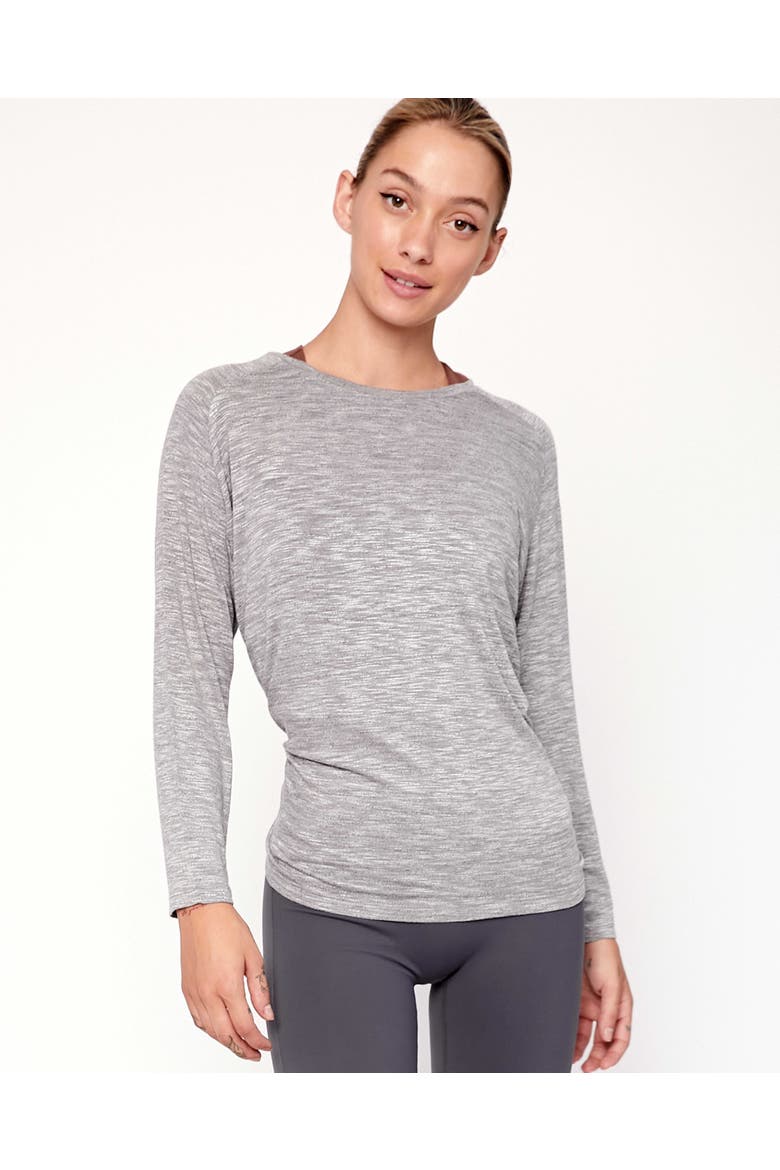Kim Long Sleeve Top, Alternate, color, Heather Grey