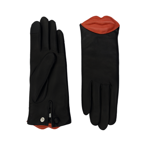 Lips Lambskin Glove Lined in Alpaca with a Kiss at the Wrist