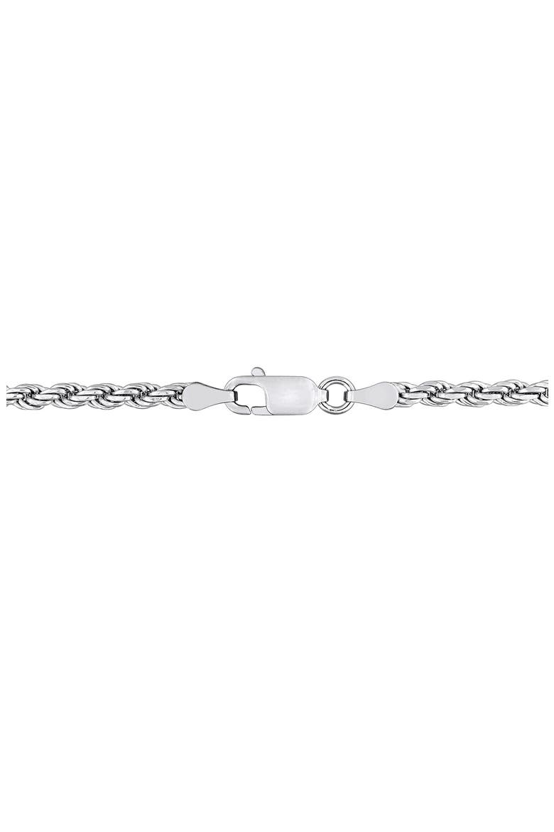 Diamond Cut Rope Chain Necklace, 2.90mm, Alternate, color, SILVER