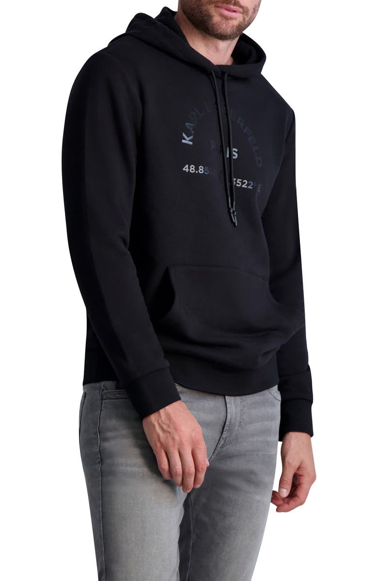 KARL LAGERFELD PARIS Latitude/Longitude Hoodie, Alternate, color, 