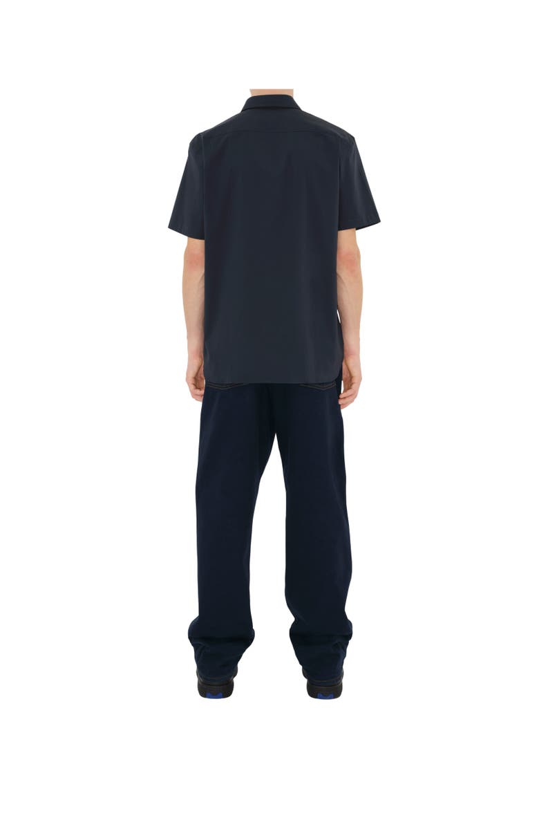 Burberry Slim Fit Stretch Cotton Shirt, Alternate, color, Navy