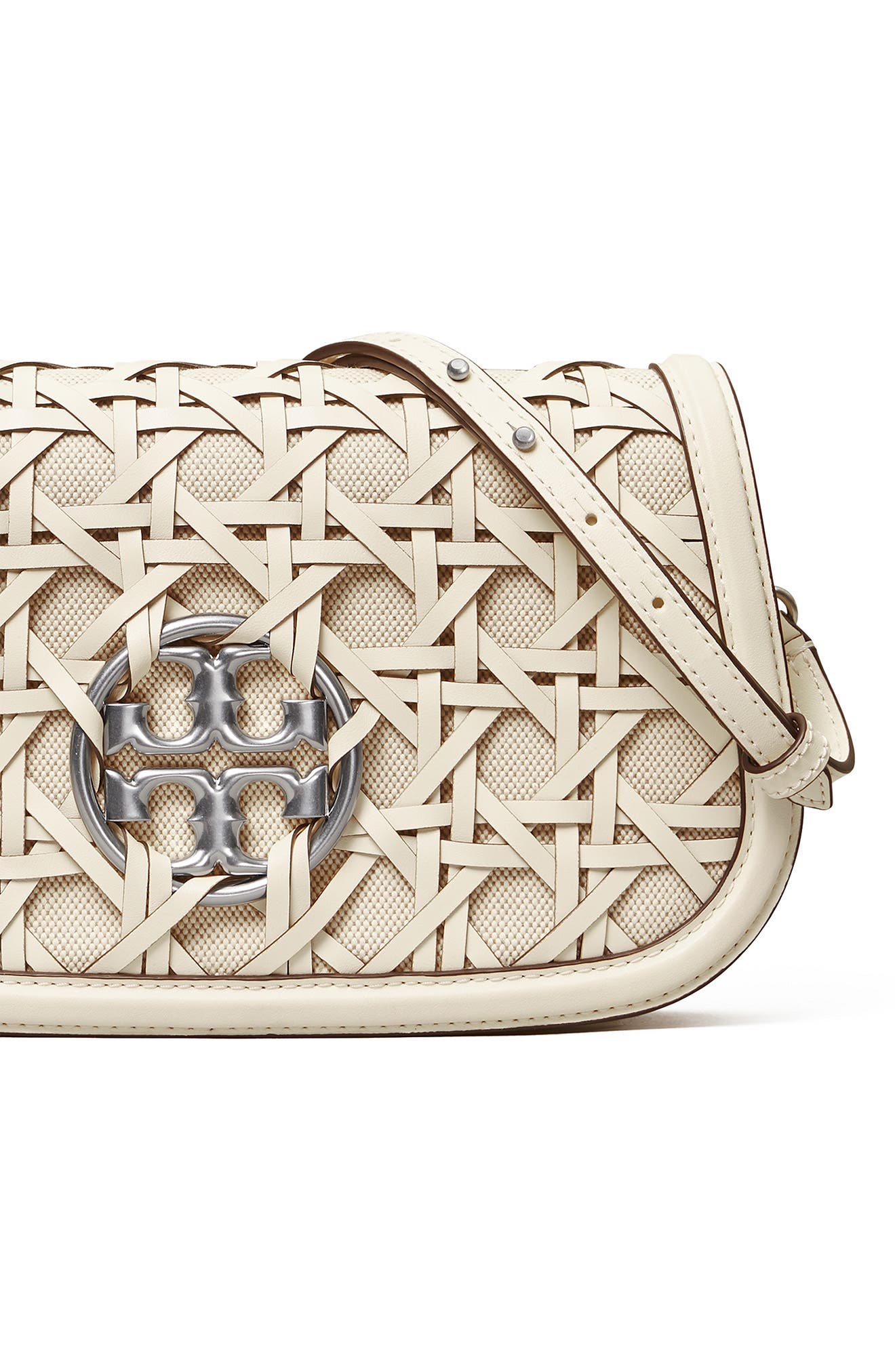 Tory Burch Miller Basketweave Leather Convertible Clutch, Alternate, color, 
